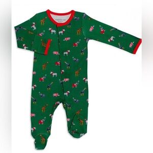 NWT Magnetic Me Jungle Bells Footie One Piece Pajama 3-6m 12-16 lbs Christmas